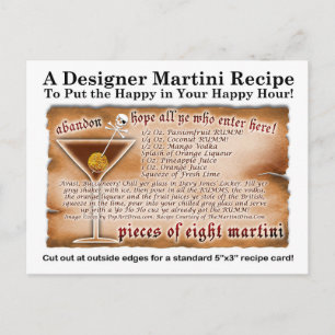 Acht Tropische Martini Recept Briefkaart
