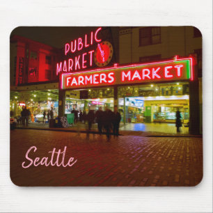 Acht uur op de openbare markt van Seattle Muismat