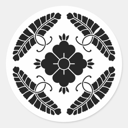 Acht wisterias ronde sticker (Voorkant)
