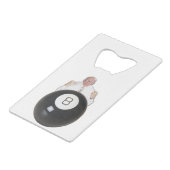 Achter de 8 Ball Kredietkaart Flessenopener (Voorkant Gekanteld)