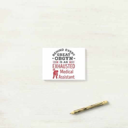 Achter de geweldige OBGYN-assistent Post-it® Notes (Op bureau)