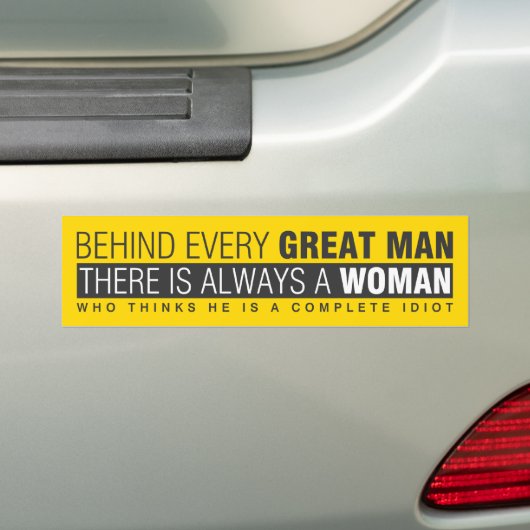 Achter elk Man bumper sticker (Op auto)