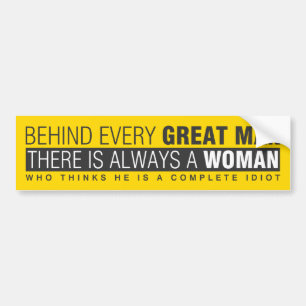 Achter elk Man bumper sticker
