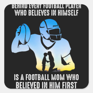 Achter elke Football Player Football Mam Vierkante Sticker