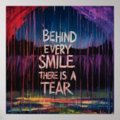 Achter elke glimlach zit een traan poster PNG (Voorkant)