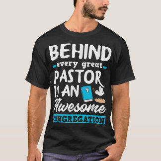Achter elke grote pastor Funny Minister Clergy Pa T-shirt