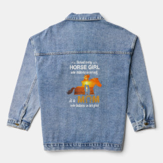 Achter elke paardenmeisje hangt moeder voor vrouwe denim jacket