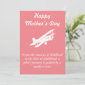 Achter elke piloot,Minimalistisch,retro, Moederdag Feestdagenkaart (Staand voorkant)