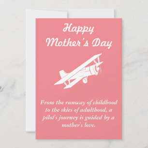 Achter elke Pilot, Minimalist, retro, Moederdag Feestdagenkaart