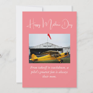 Achter elke Pilot, Minimalist, Retro, Moederdag Feestdagenkaart