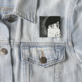 Achter het Masker Vierkante Button 5,1 Cm (In situ)