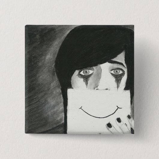 Achter het Masker Vierkante Button 5,1 Cm (Voorkant)