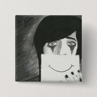 Achter het Masker Vierkante Button 5,1 Cm