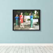 Achter je rug kijken canvas afdruk (Insitu (Houten vloer))