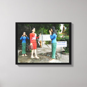 Achter je rug kijken canvas afdruk