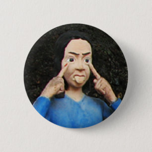 Achter je rug kijken ronde button 5,7 cm