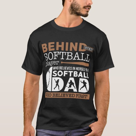 achter softball dad t-shirts (Voorkant)