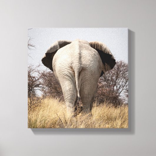 Achteraanzicht van olifant canvas afdruk (Voorkant)