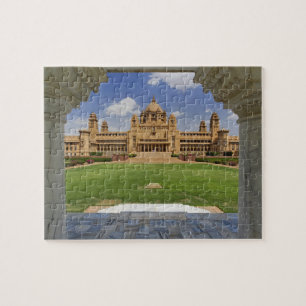 Achteraanzicht van Umaid Bhawan Palace hotel, Jodj Legpuzzel
