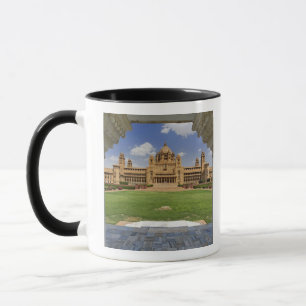 Achteraanzicht van Umaid Bhawan Palace hotel, Jodj Mok