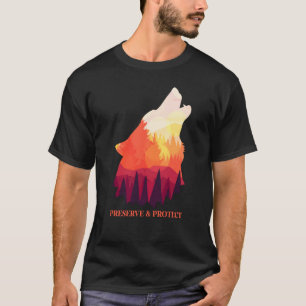 Achteraf bewaren en beschermen wolven en wolvenpar t-shirt