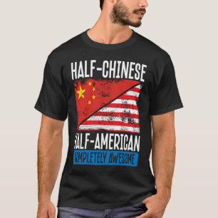 Achteraf half-Chinees volledig zwart-wit T-shirt