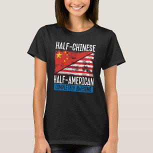 Achteraf half-Chinees volledig zwart-wit T-shirt