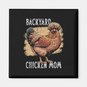 Achtererf Kip Moeder Poolse Hen Ontwerp Vintage Bo Magneet