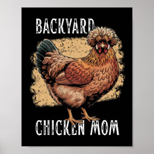 Achtererf Kip Moeder Poolse Hen Ontwerp Vintage Bo Poster