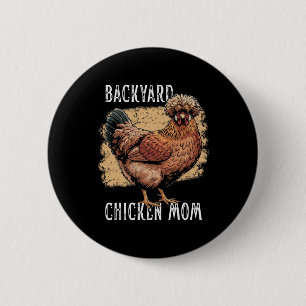 Achtererf Kip Moeder Poolse Hen Ontwerp Vintage Bo Ronde Button 5,7 Cm