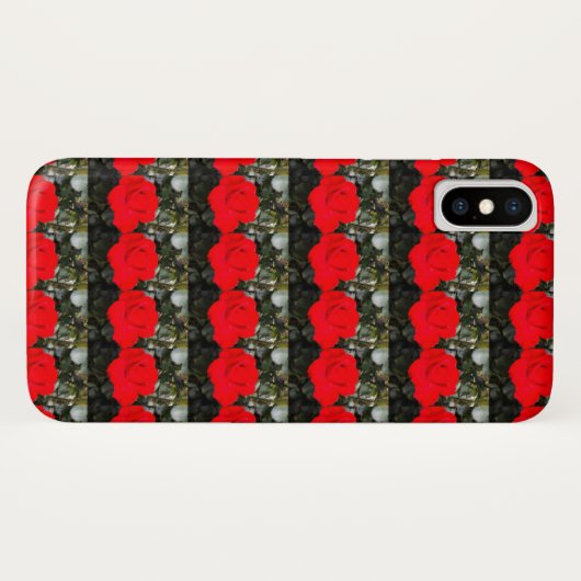 Achtergestelde rode rozen patroon Case-Mate iPhone case (Achterkant (horizontaal))