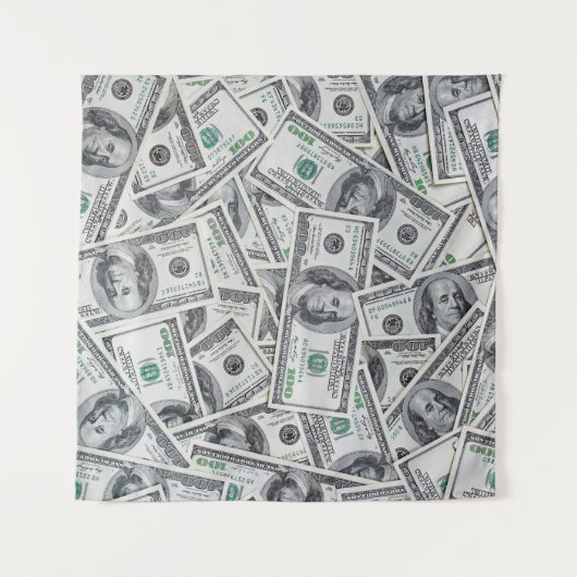 Achtergrond 100 dollarbiljetten. wandkleed (Voorkant (horizontaal))