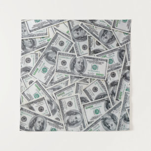 Achtergrond 100 dollarbiljetten. wandkleed