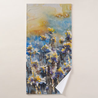 Achtergrond abstracte natuur met bloemmotief.Pict Badhanddoek