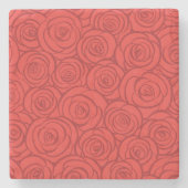 Achtergrond abstracte rode rozen stenen onderzetter (Voorkant)