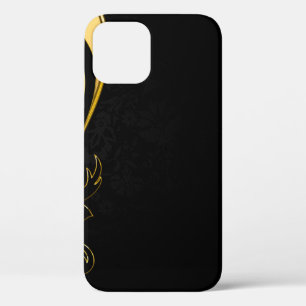 Achtergrond afbeelding goud lijst floraal iPhone 12 hoesje