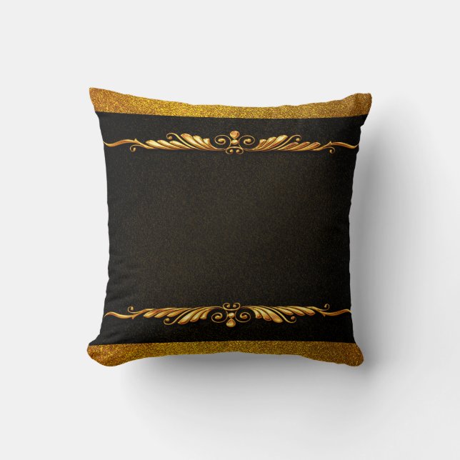 Achtergrond afbeelding goud lijst floraal kussen (Voorkant)