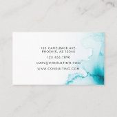 Achtergrond Aqua Blue Waterverf Visitekaartje (Achterkant)