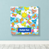 Achtergrond babydieren canvas afdruk (Insitu (Houten vloer))