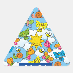 Achtergrond babydieren driehoek sticker