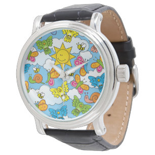 Achtergrond babydieren horloge