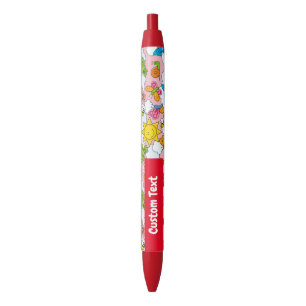 Achtergrond babydieren rode inkt pen