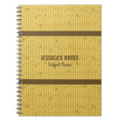 Achtergrond beige en bruine bamboehout notitieboek (Voorkant)