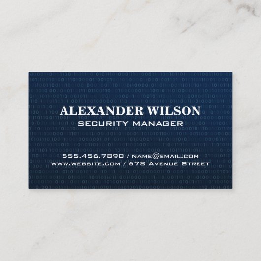 Achtergrond binaire code | Technische logo's Visitekaartje (Achterkant)