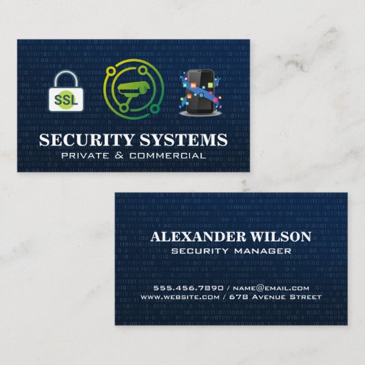 Achtergrond binaire code | Technische logo's Visitekaartje (Voorkant / Achterkant)