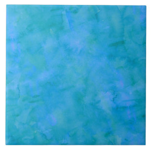 Achtergrond Blauw groen Waterverf Textielpatroon Tegeltje