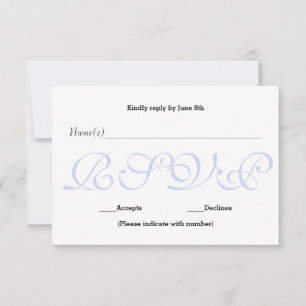 Achtergrond Blauw - RSVP Ontvangst Responskaart Kaartje