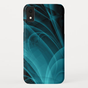 Achtergrond blauwgroen en zwarte mokey textuur iPhone XR hoesje