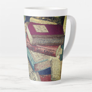 Achtergrond boeken latte mok