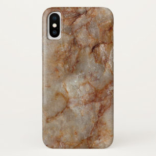 ACHTERGROND Bruin Faux Marble Stone iPhone X Hoesje